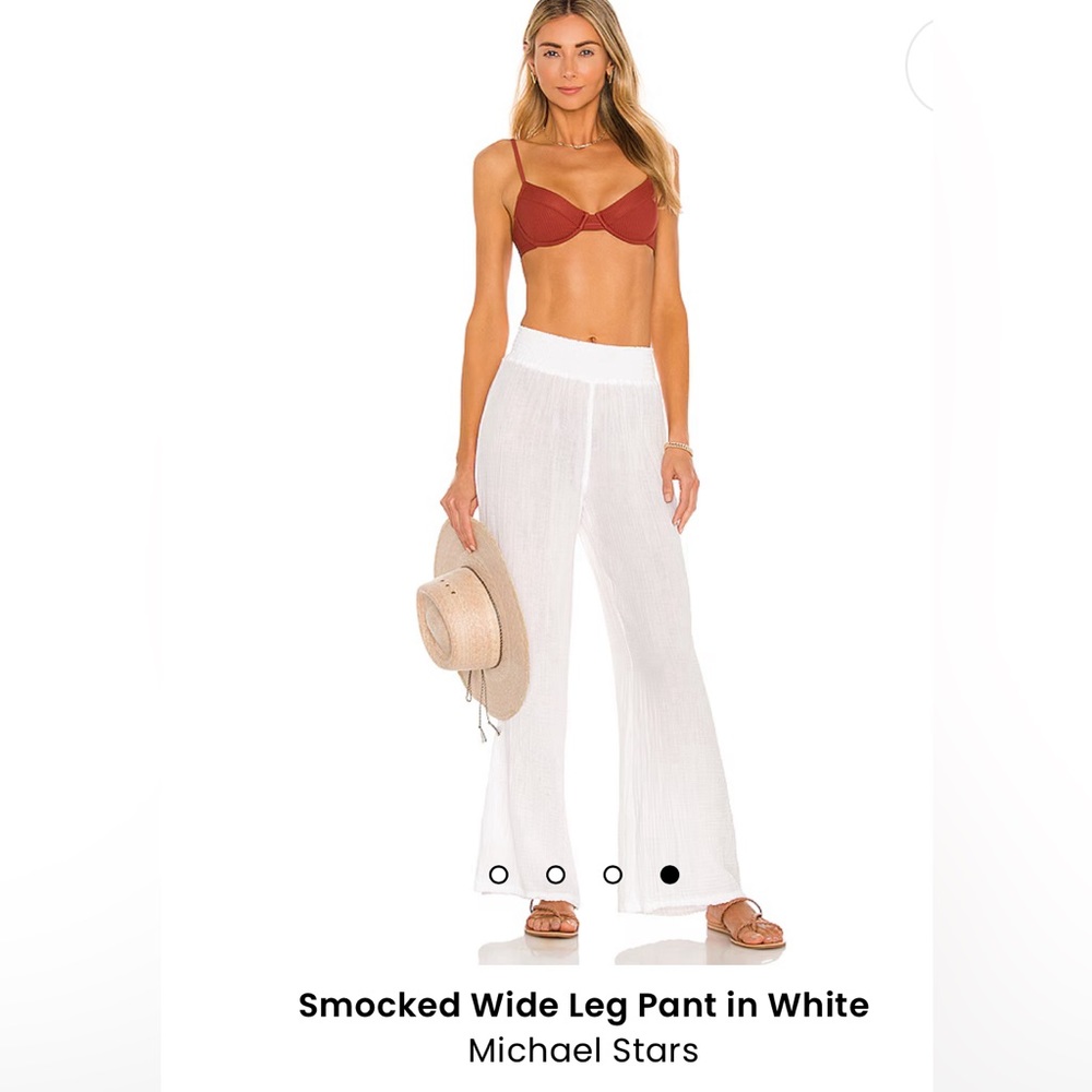 Michael Stars White Susie Gauze Pant, NWT